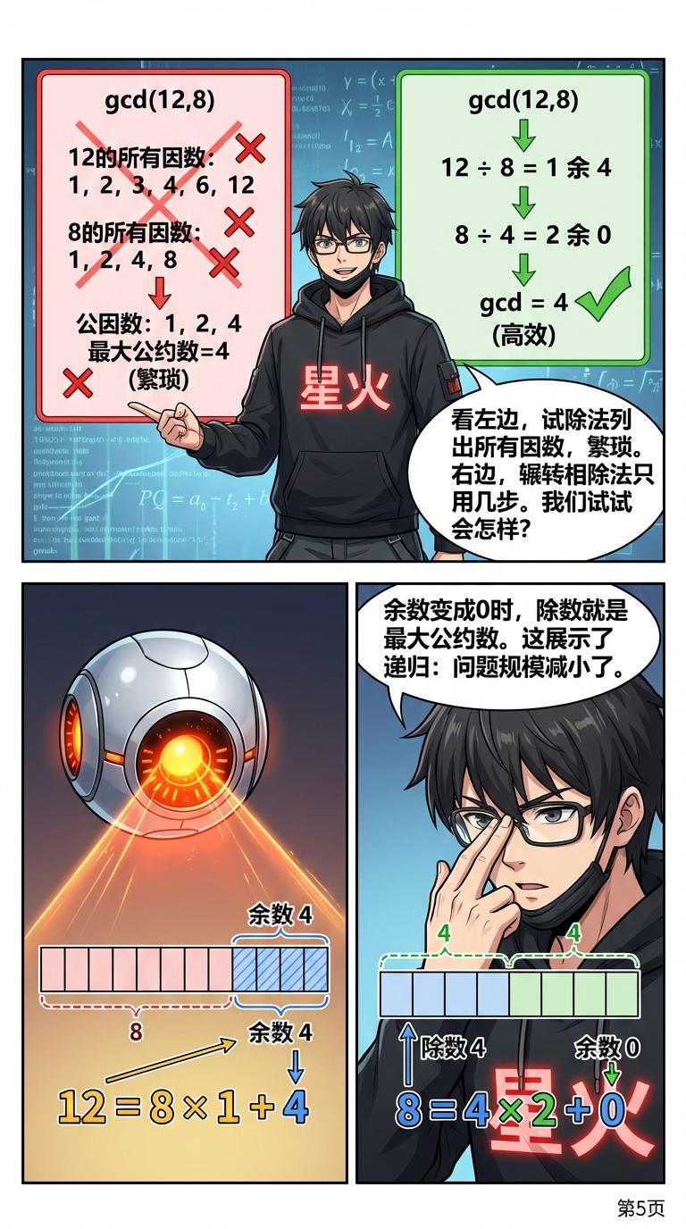 辗转相除法详解：计算步骤、原理与练习题 | 最大公约数求法 - 第 5 页