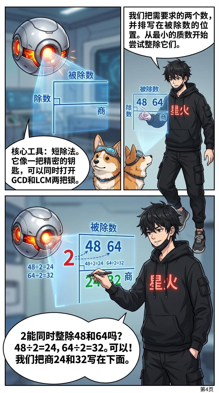 短除法求最大公约数和最小公倍数：步骤详解与例题示范 - 第 4 页