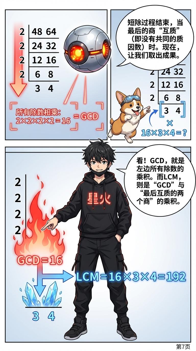 短除法求最大公约数和最小公倍数：步骤详解与例题示范 - 第 7 页