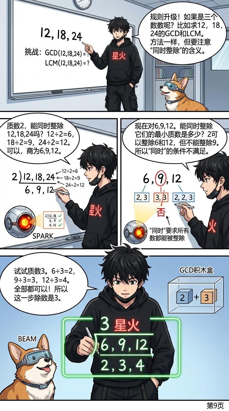 短除法求最大公约数和最小公倍数：步骤详解与例题示范 - 第 9 页