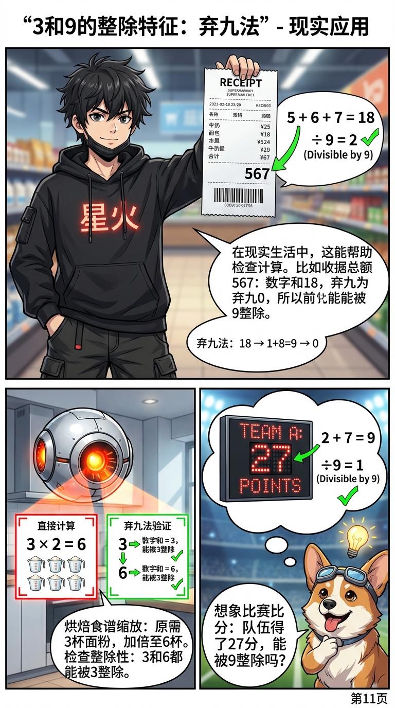 3和9的整除特征详解：弃九法技巧与例题解析 | 小学数学 - 第 11 页