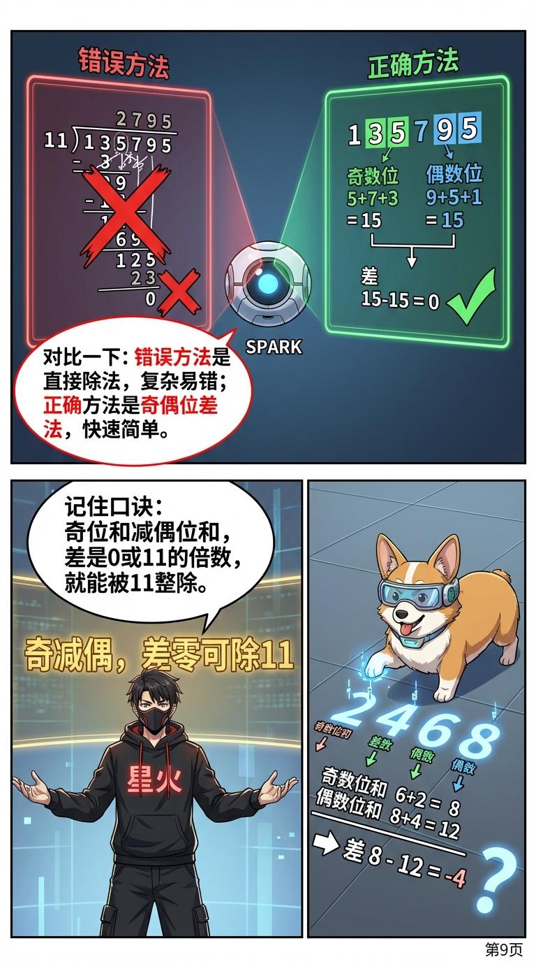 11的整除特征：判断方法、口诀与练习题详解 | 小学数学 - 第 9 页