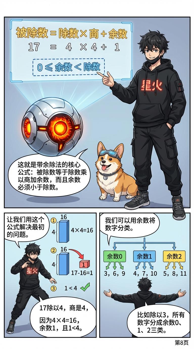带余除法详解：余数概念、计算步骤与例题解析 | 数学基础 - 第 8 页