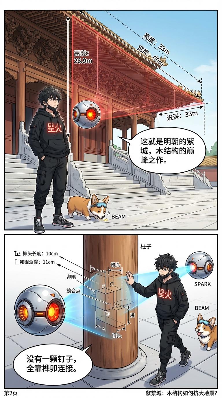 紫禁城木结构抗震原理与斗拱结构解析 | 古代建筑力学 - 第 2 页