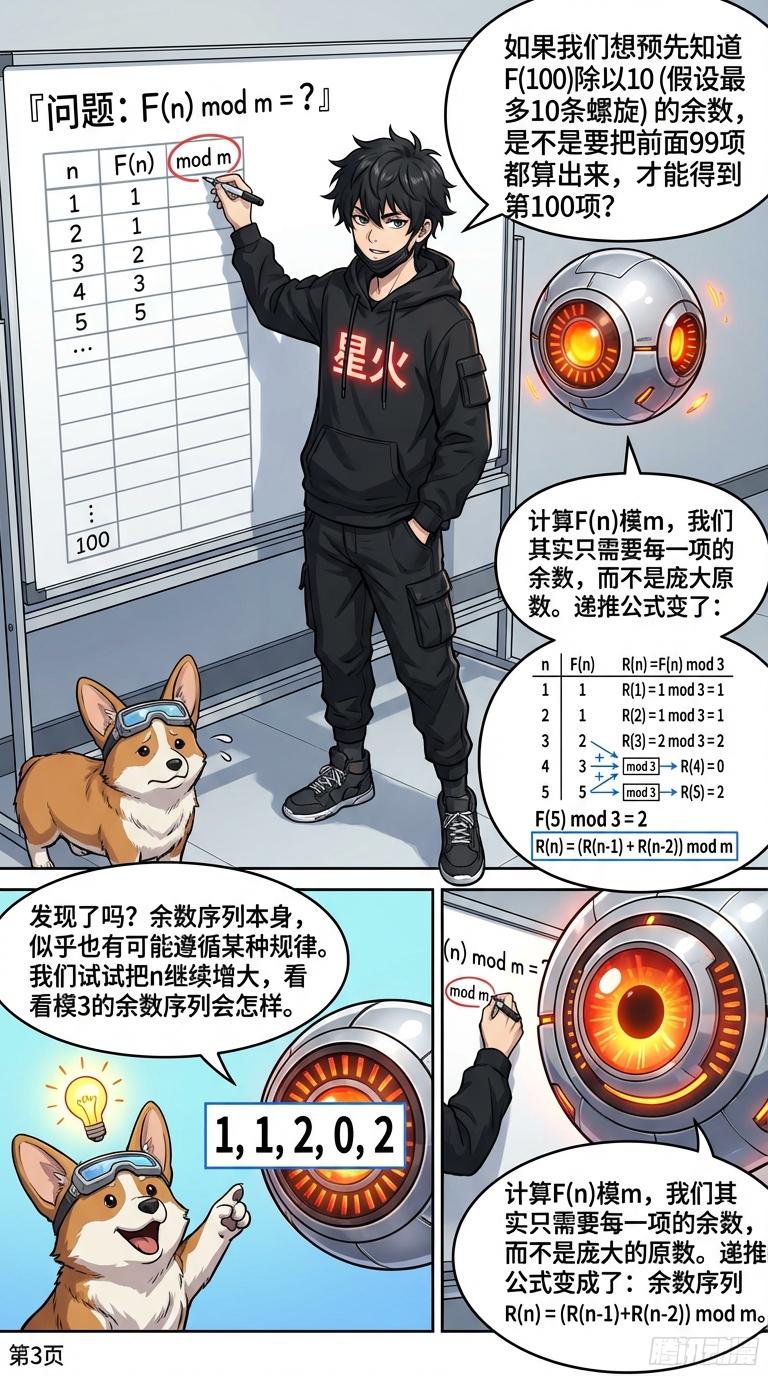 余斐波那契数列的模周期：性质与证明详解 | 初中数学数论 - 第 3 页