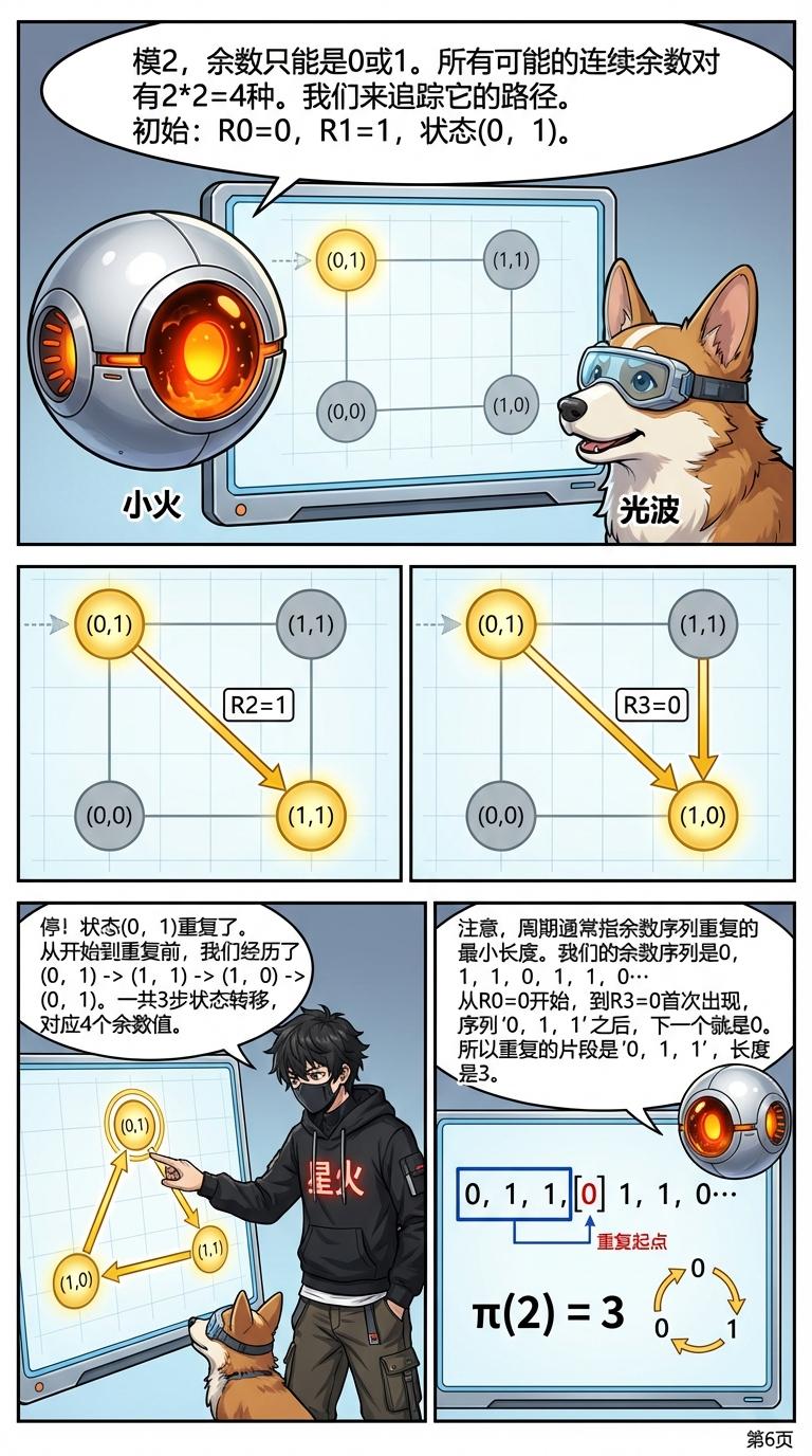 余斐波那契数列的模周期：性质与证明详解 | 初中数学数论 - 第 6 页