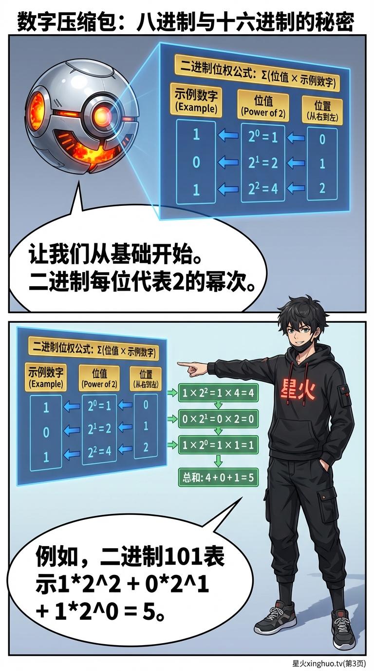 八进制与十六进制详解：进制转换方法与实例教学 - 第 3 页