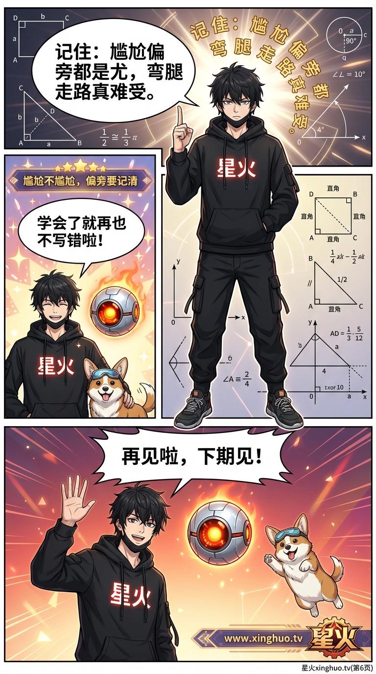 “尴尬”偏旁辨析：九字旁与尢字旁的区别详解与易错字教学 - 第 6 页