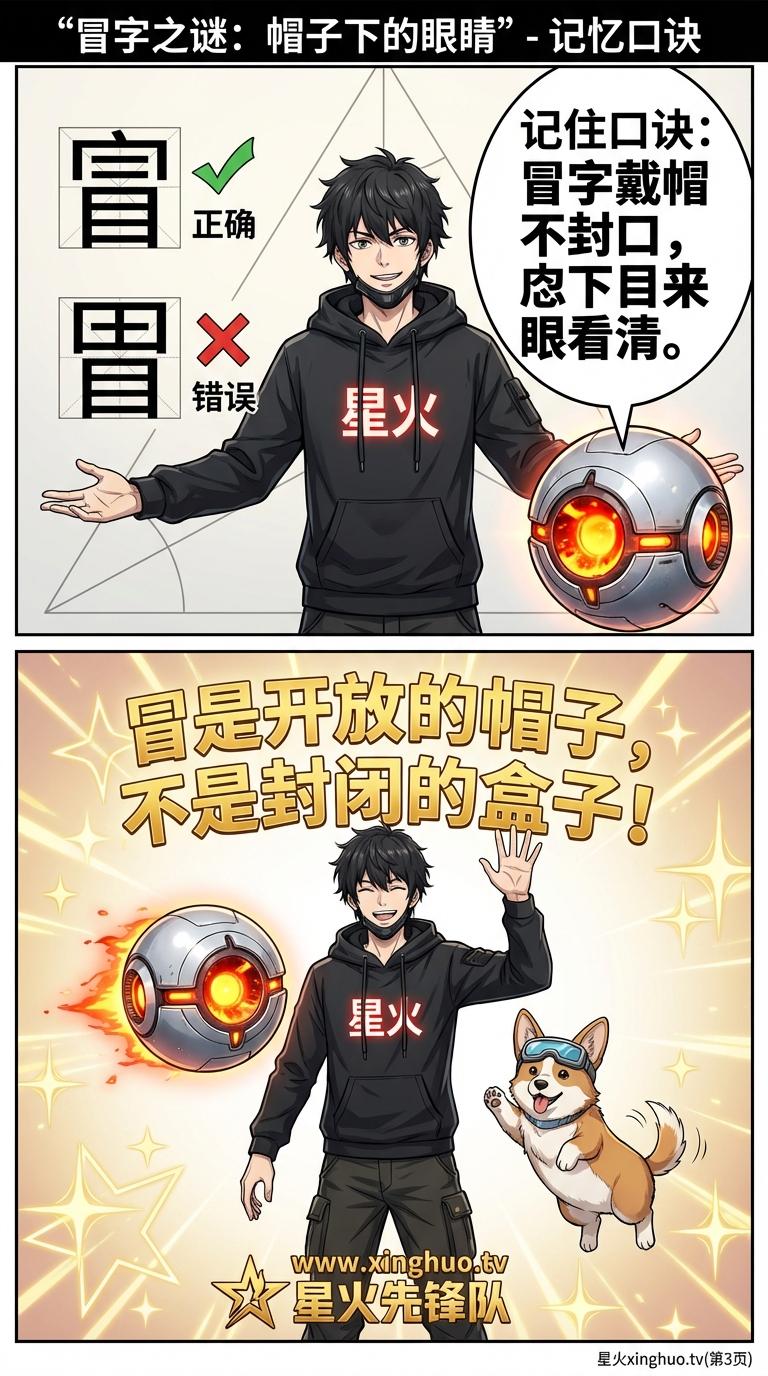 “冒”字怎么写？上面不封口！常见错误与正确书写要点解析 - 第 3 页