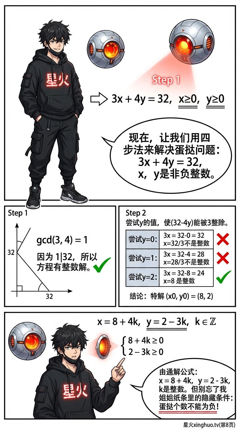 二元一次不定方程解法详解：整数解求法与应用题步骤 - 第 8 页