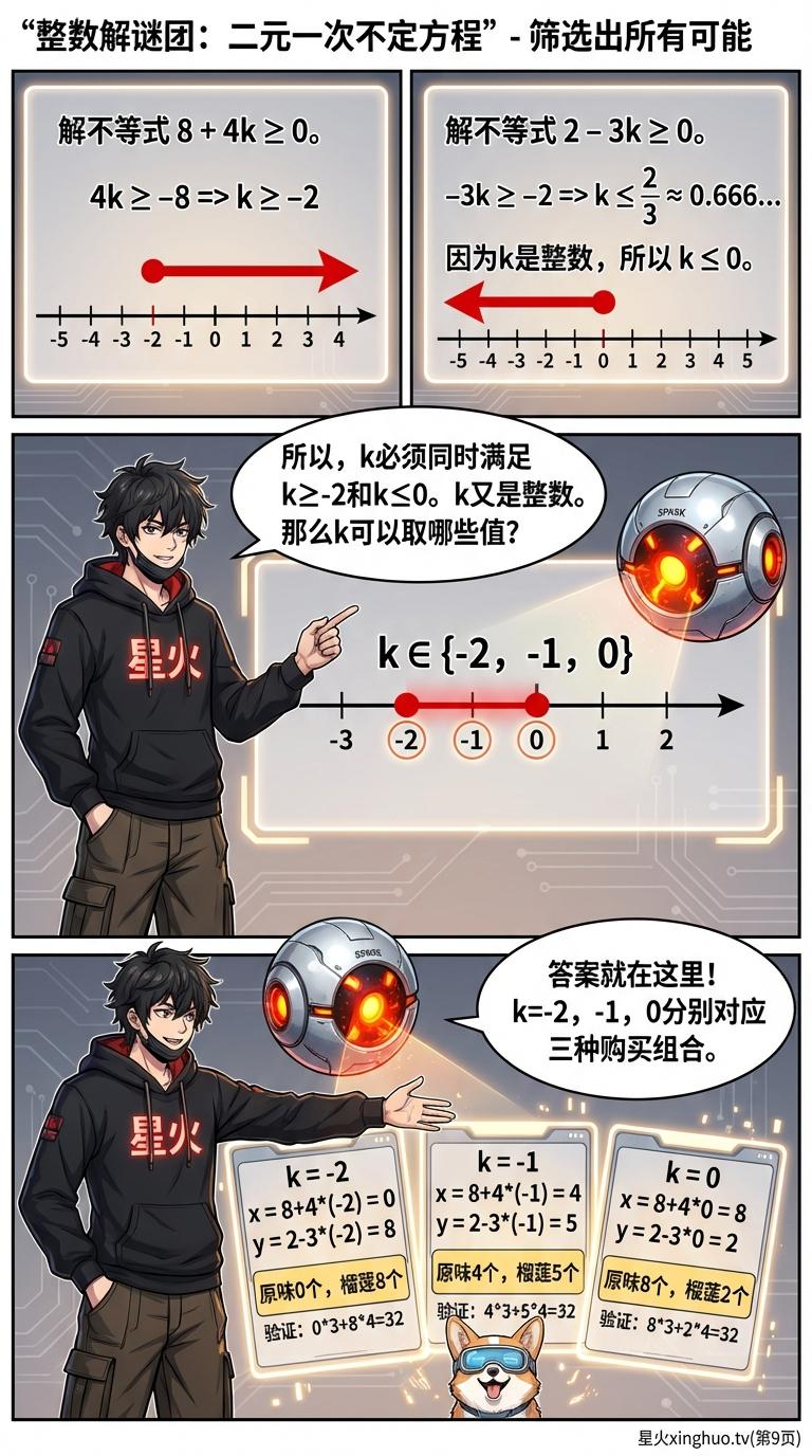 二元一次不定方程解法详解：整数解求法与应用题步骤 - 第 9 页