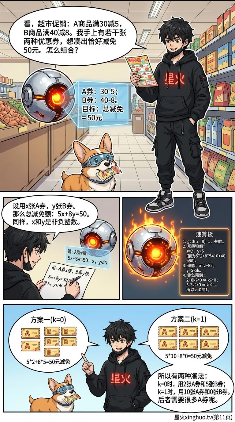 二元一次不定方程解法详解：整数解求法与应用题步骤 - 第 11 页