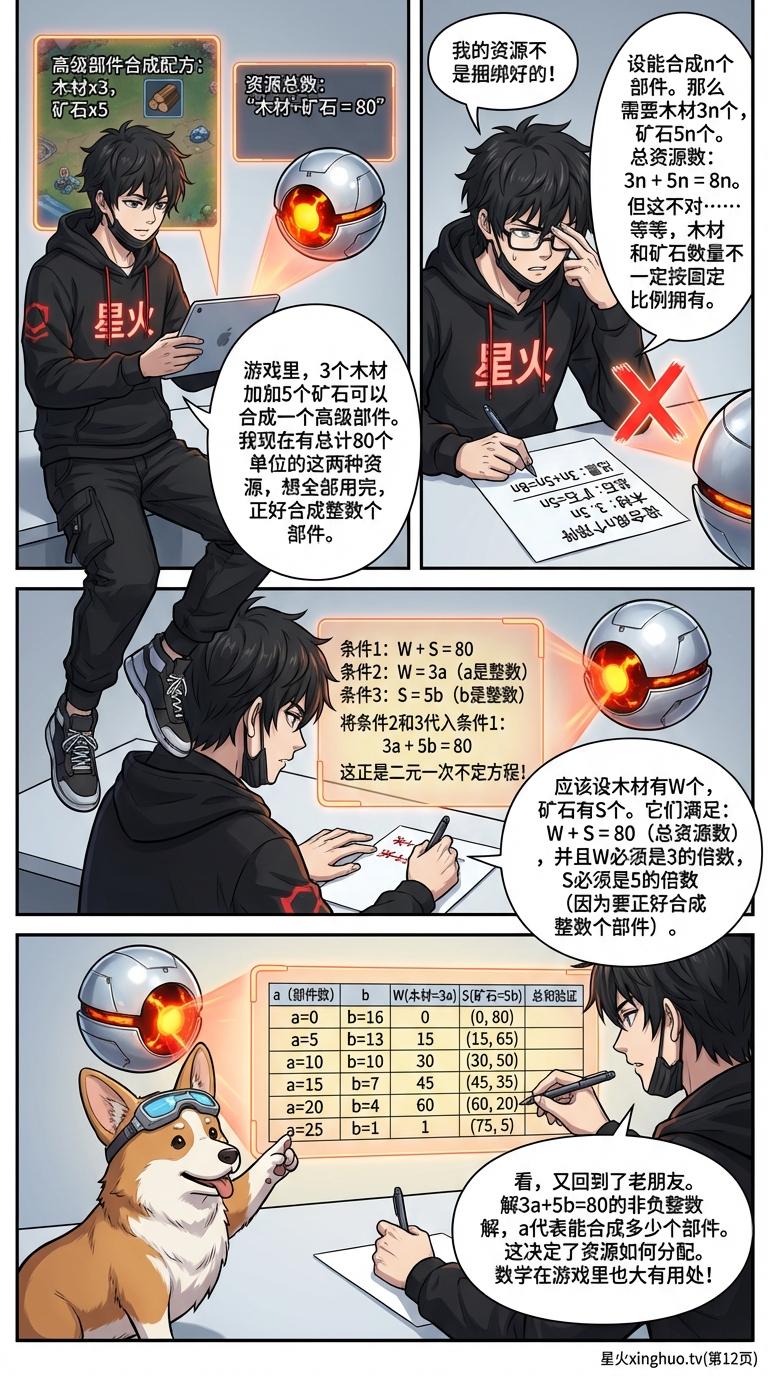 二元一次不定方程解法详解：整数解求法与应用题步骤 - 第 12 页