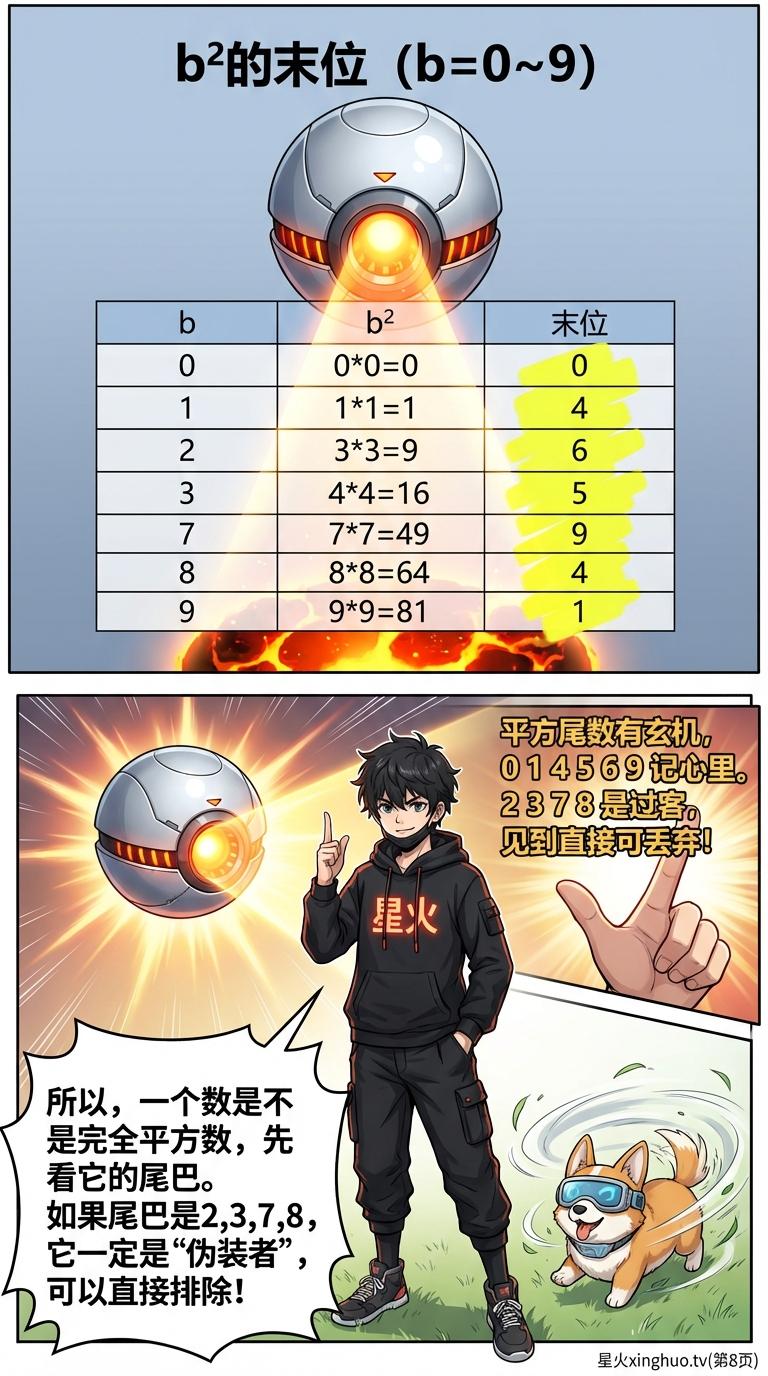 完全平方数的尾数特征：数字性质与规律详解（教学指南） - 第 7 页