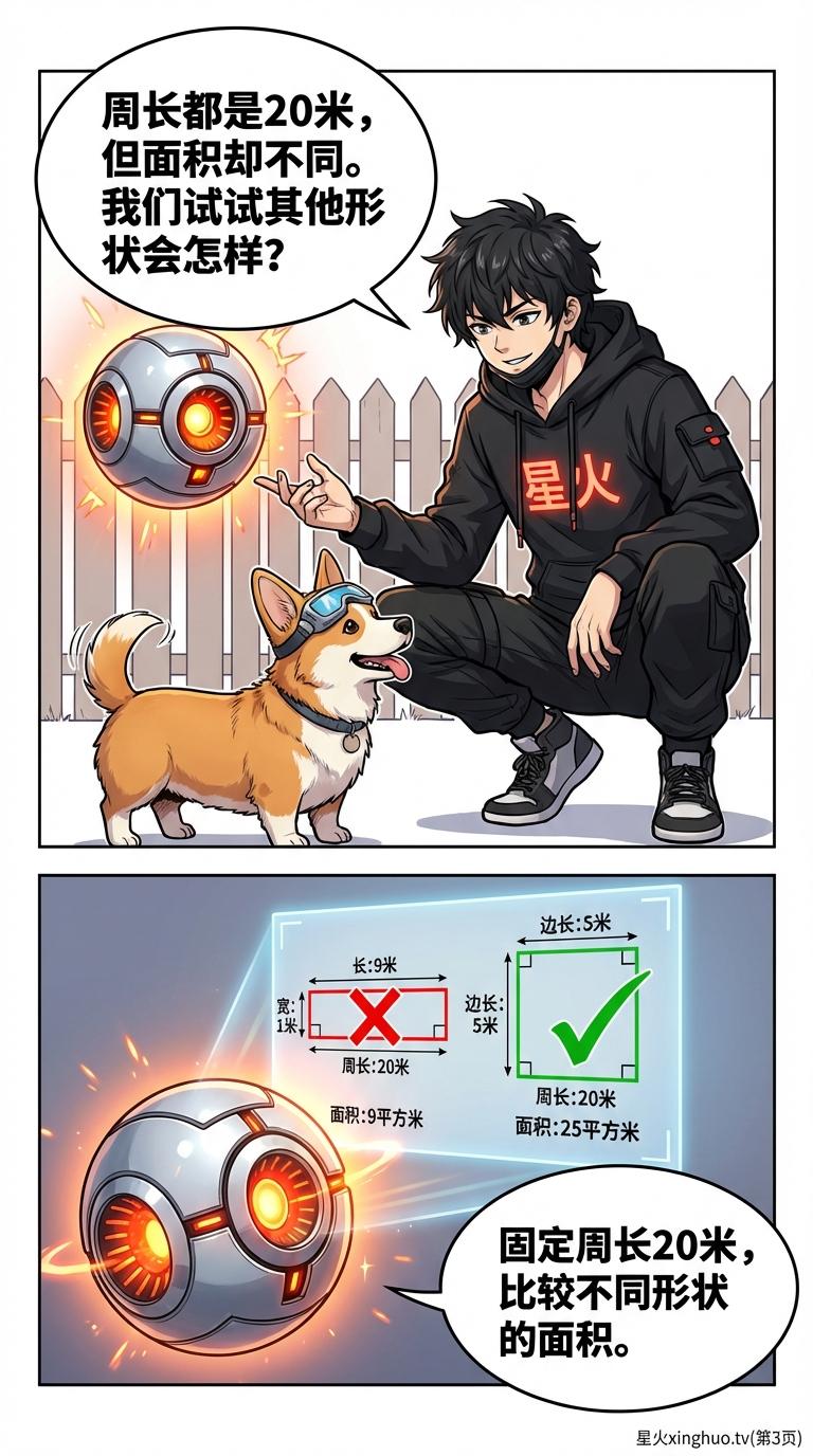 周长与面积的关系解析：概念、经典反例与练习题 | 数学几何教学 - 第 3 页