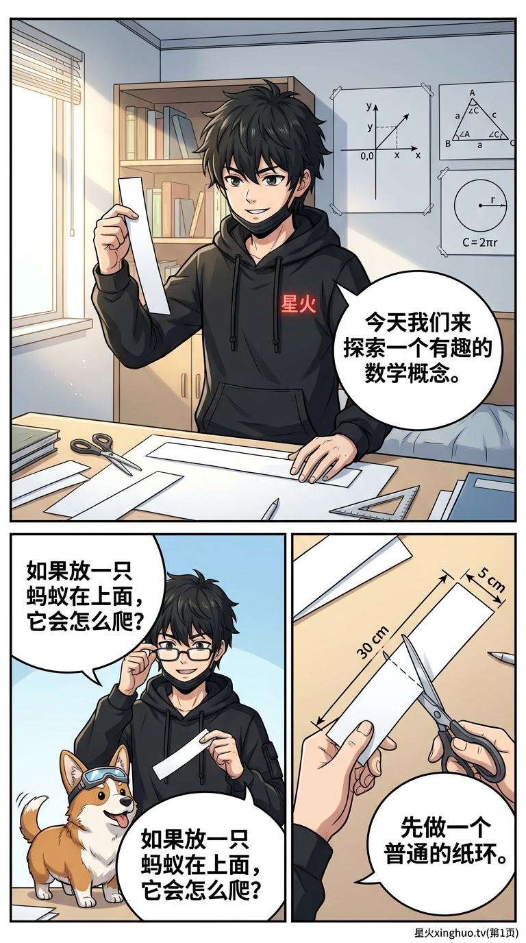 莫比乌斯环制作与原理详解：单侧曲面与无限循环的数学奥秘