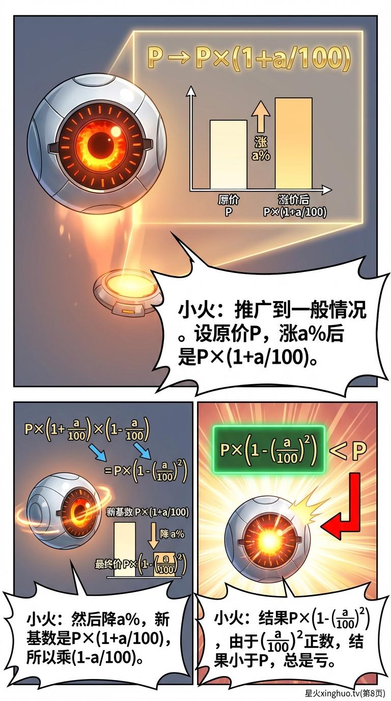 百分数涨价降价计算详解：小学数学应用题与生活实例 - 第 8 页