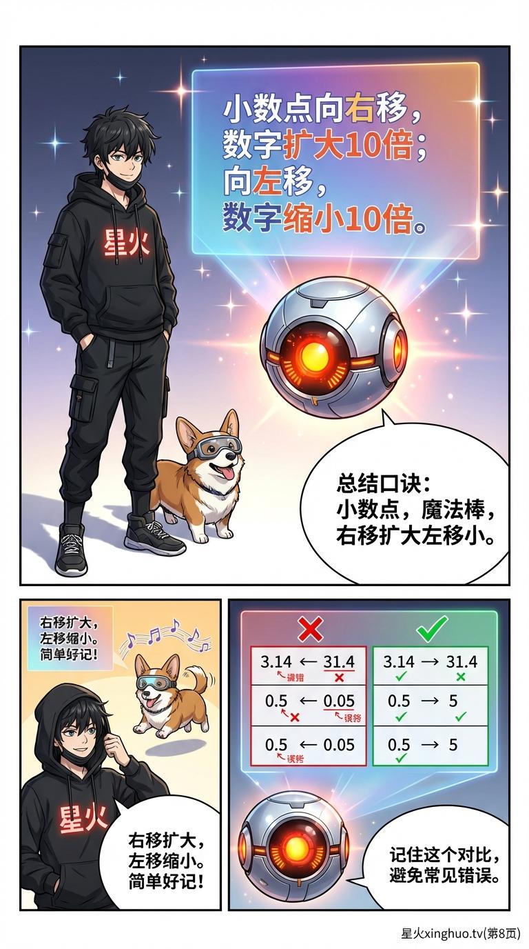 小数点移动规律详解：数值变化原理与练习题（小学数学） - 第 8 页