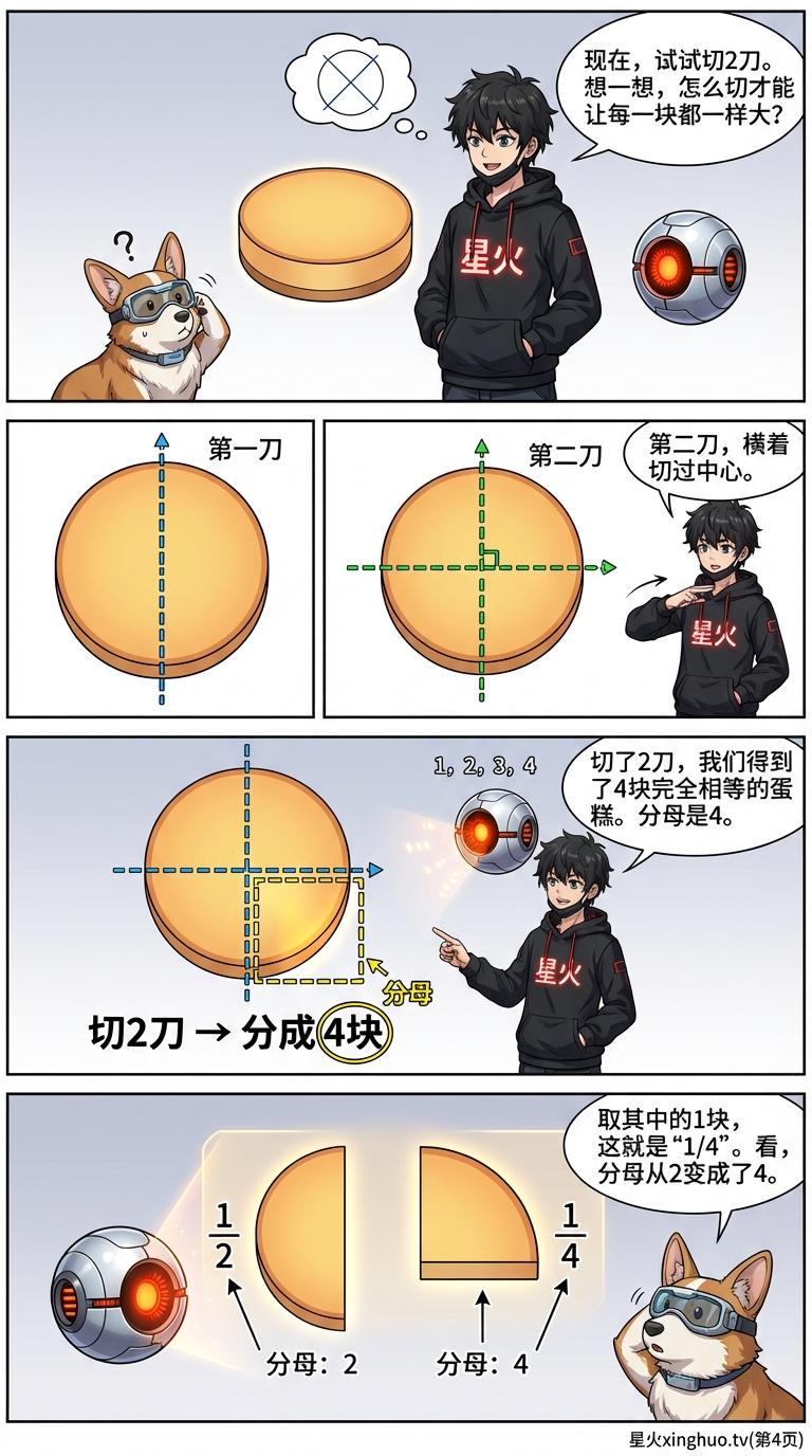 分数比大小详解：3种方法、分蛋糕实例与练习题 | 小学数学 - 第 4 页