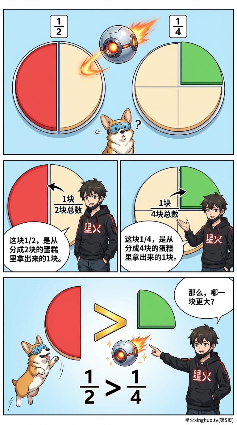 分数比大小详解：3种方法、分蛋糕实例与练习题 | 小学数学 - 第 5 页