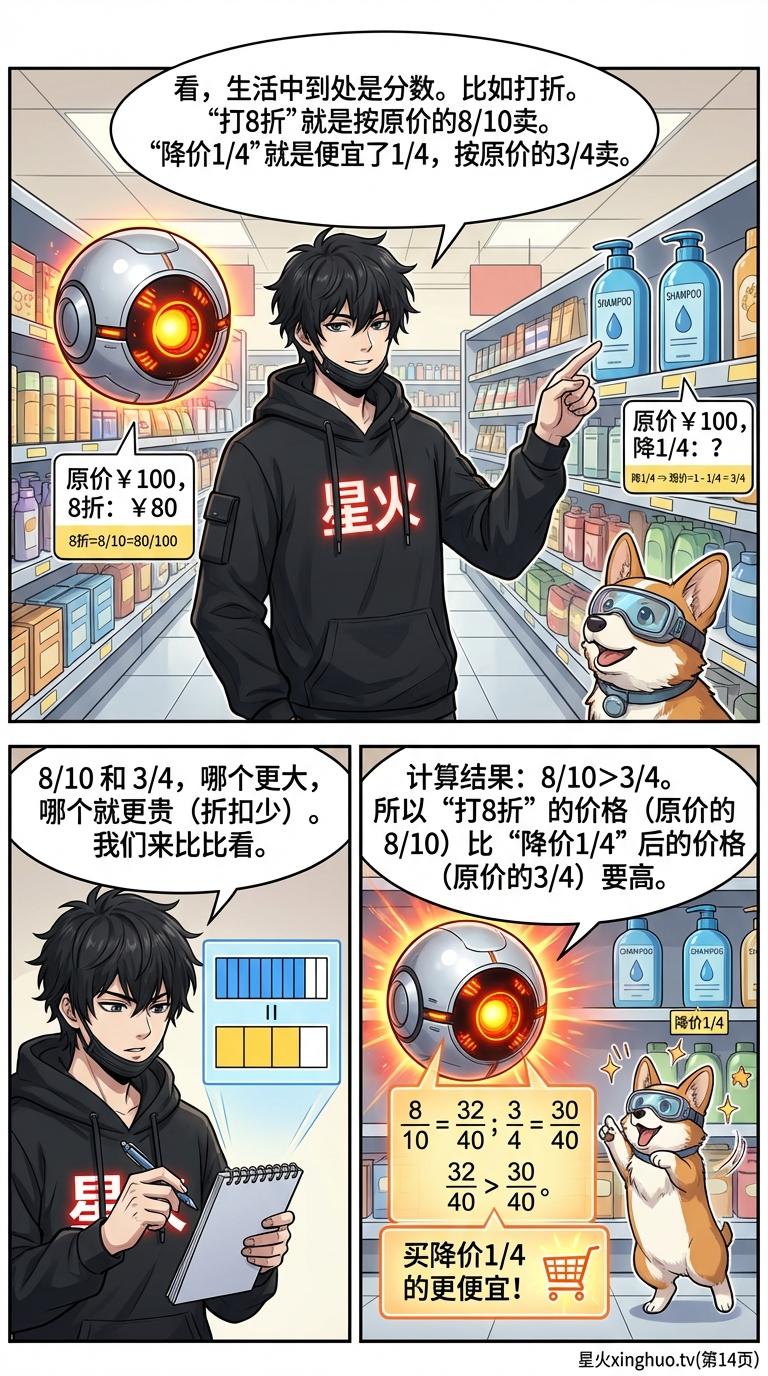 分数比大小详解：3种方法、分蛋糕实例与练习题 | 小学数学 - 第 14 页