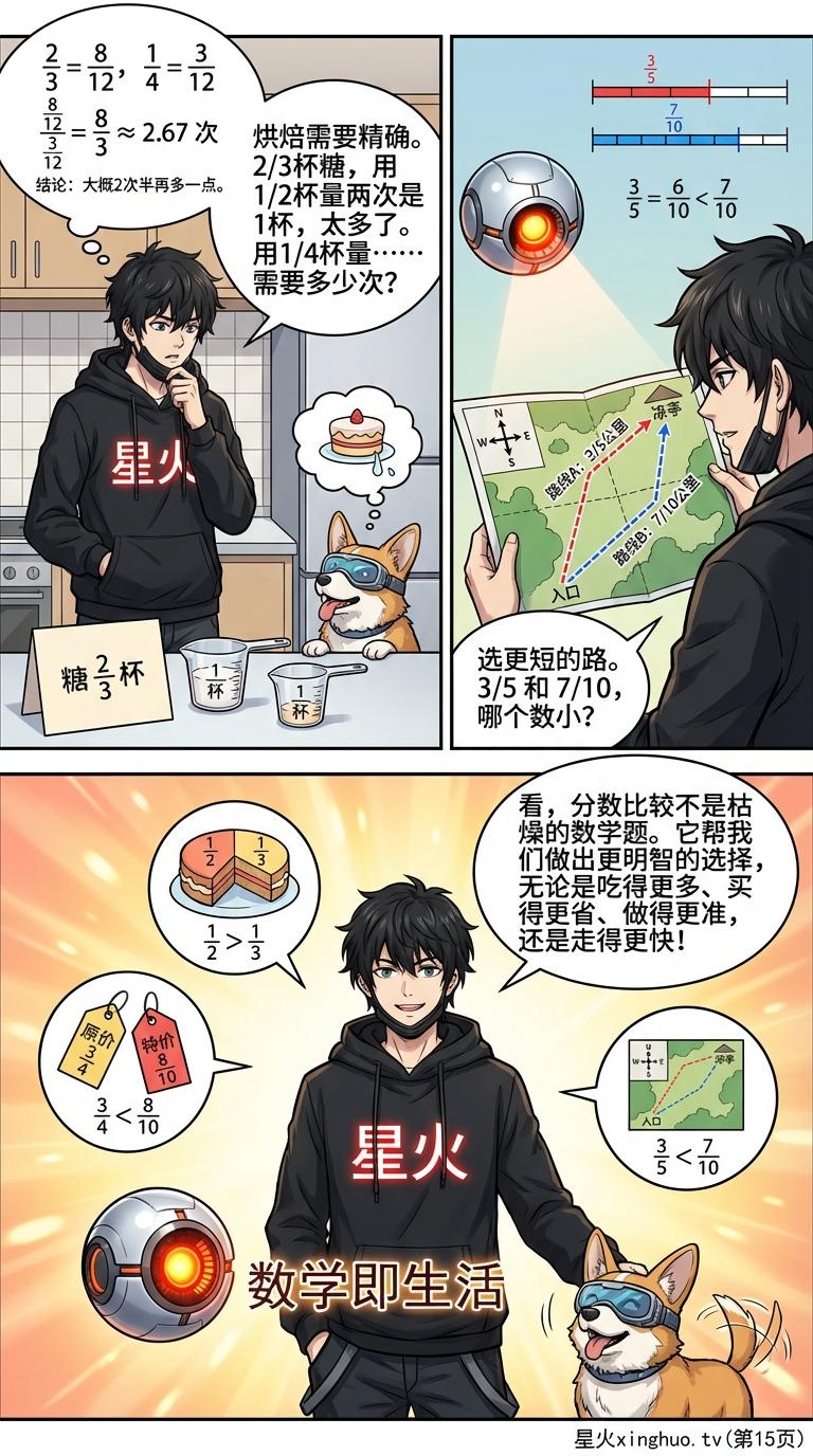 分数比大小详解：3种方法、分蛋糕实例与练习题 | 小学数学 - 第 15 页