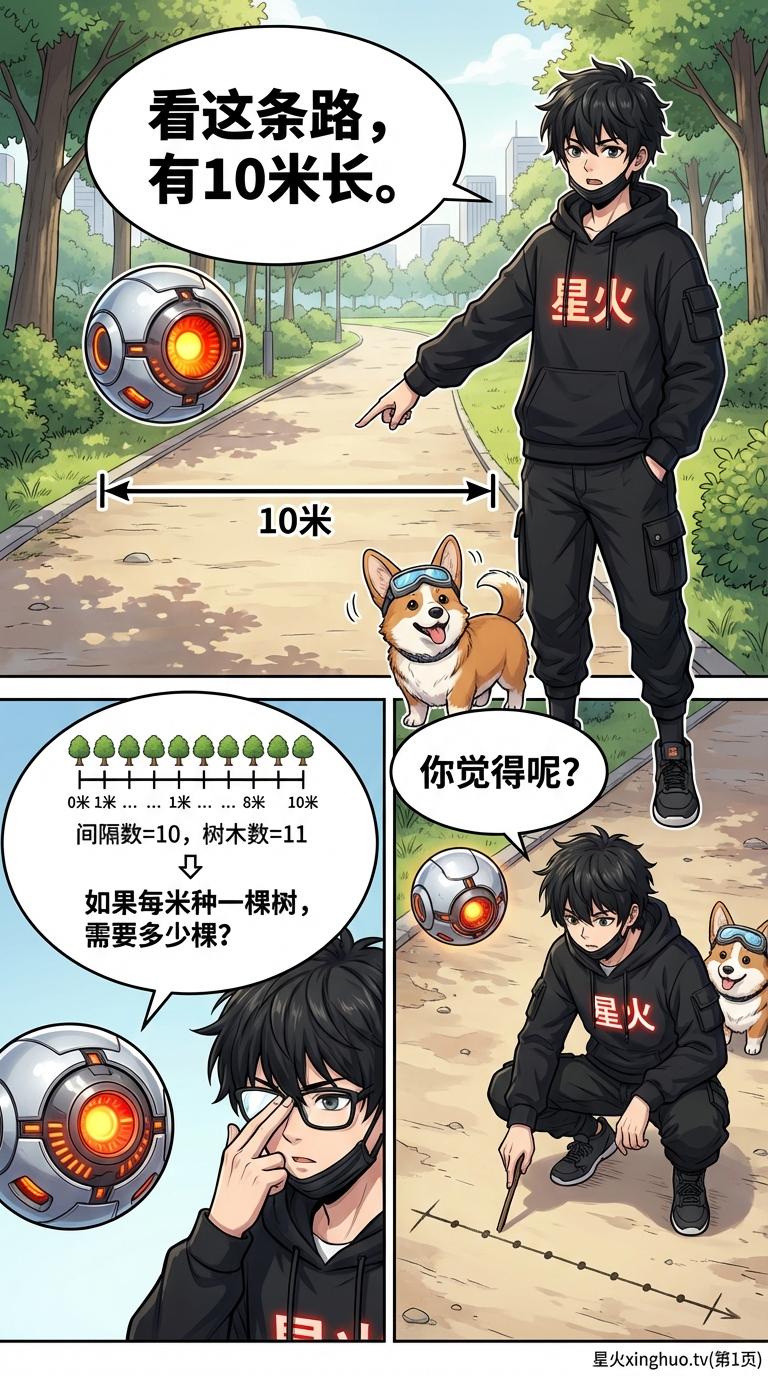 植树问题详解：手指模型、公式推导与练习题 | 小学数学应用题