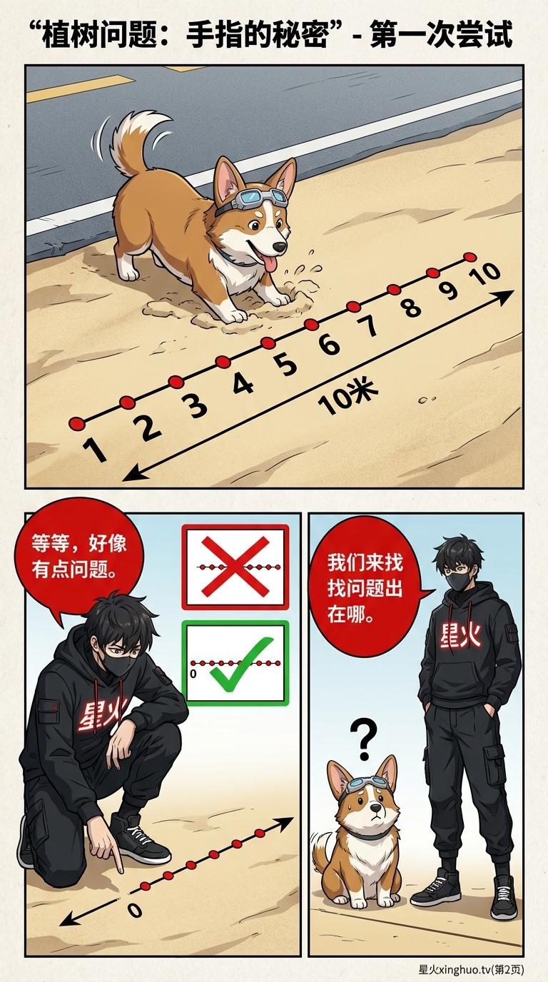 植树问题详解：手指模型、公式推导与练习题 | 小学数学应用题 - 第 2 页