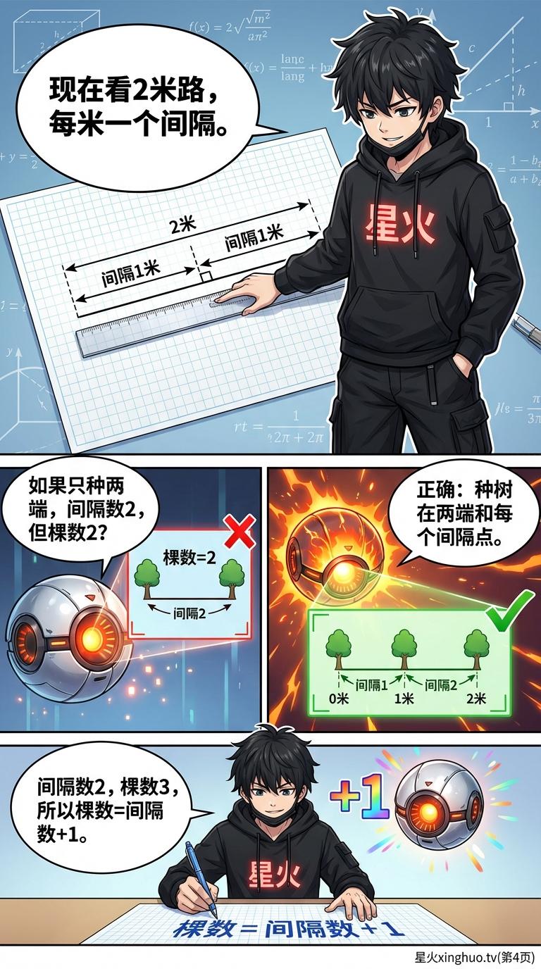 植树问题详解：手指模型、公式推导与练习题 | 小学数学应用题 - 第 4 页