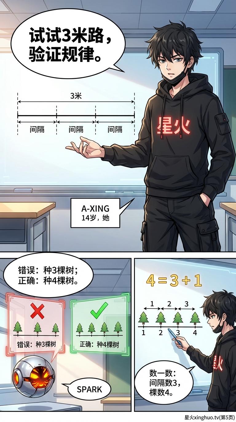 植树问题详解：手指模型、公式推导与练习题 | 小学数学应用题 - 第 5 页