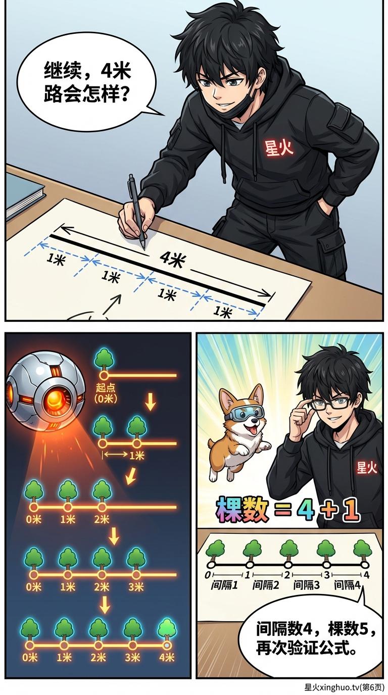 植树问题详解：手指模型、公式推导与练习题 | 小学数学应用题 - 第 6 页