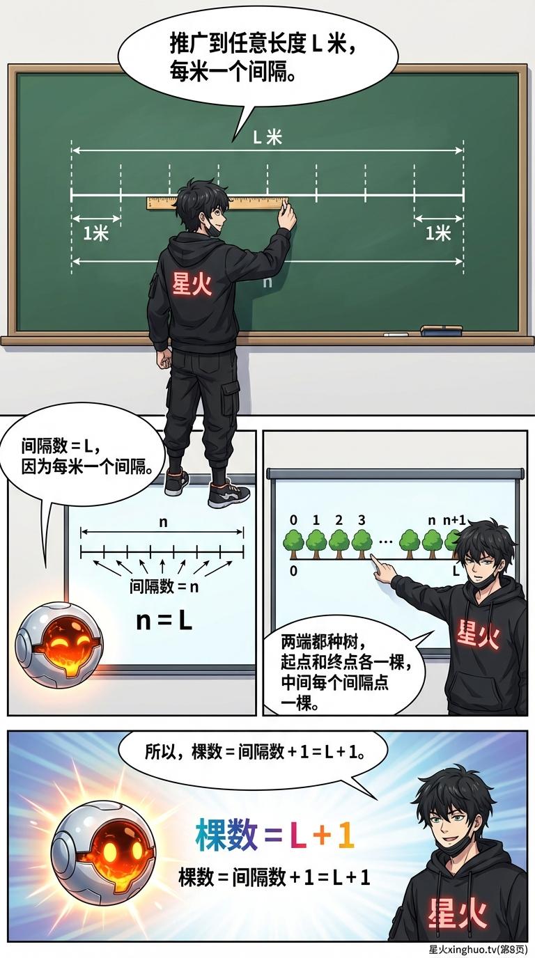 植树问题详解：手指模型、公式推导与练习题 | 小学数学应用题 - 第 8 页