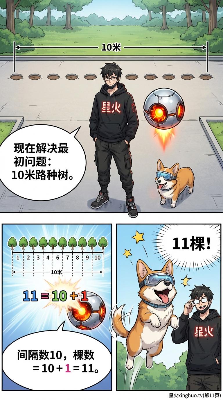 植树问题详解：手指模型、公式推导与练习题 | 小学数学应用题 - 第 11 页