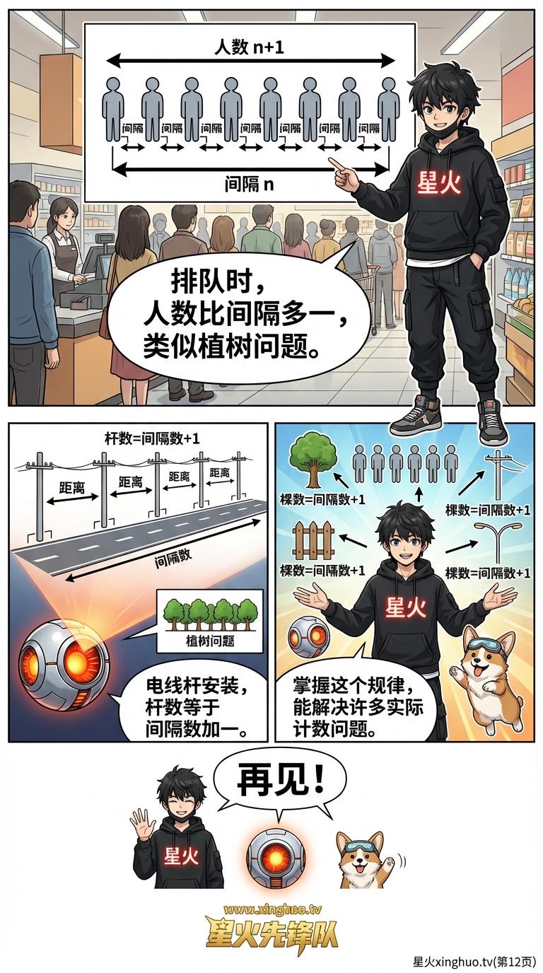 植树问题详解：手指模型、公式推导与练习题 | 小学数学应用题 - 第 12 页