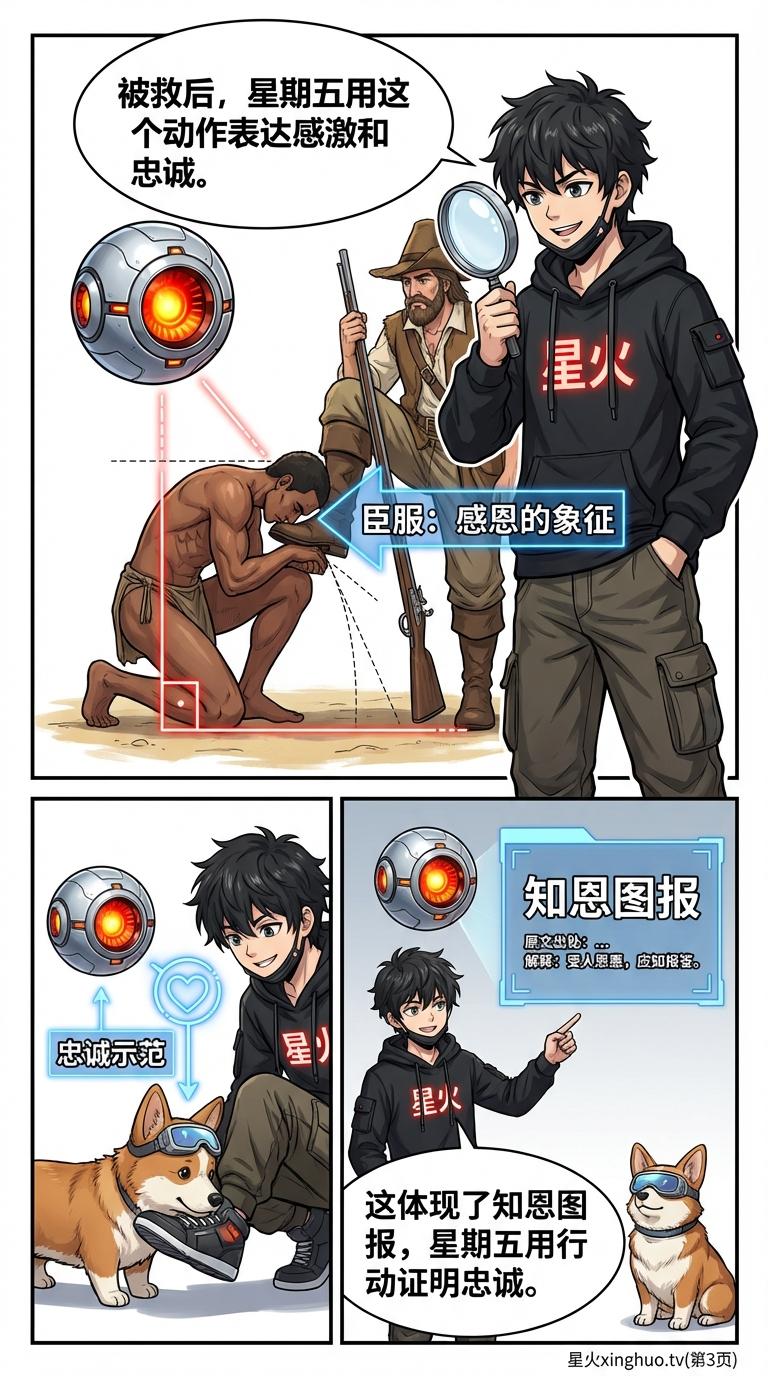 星期五人物形象分析：忠诚主题与叙事结构解读 | 文学分析指南 - 第 3 页