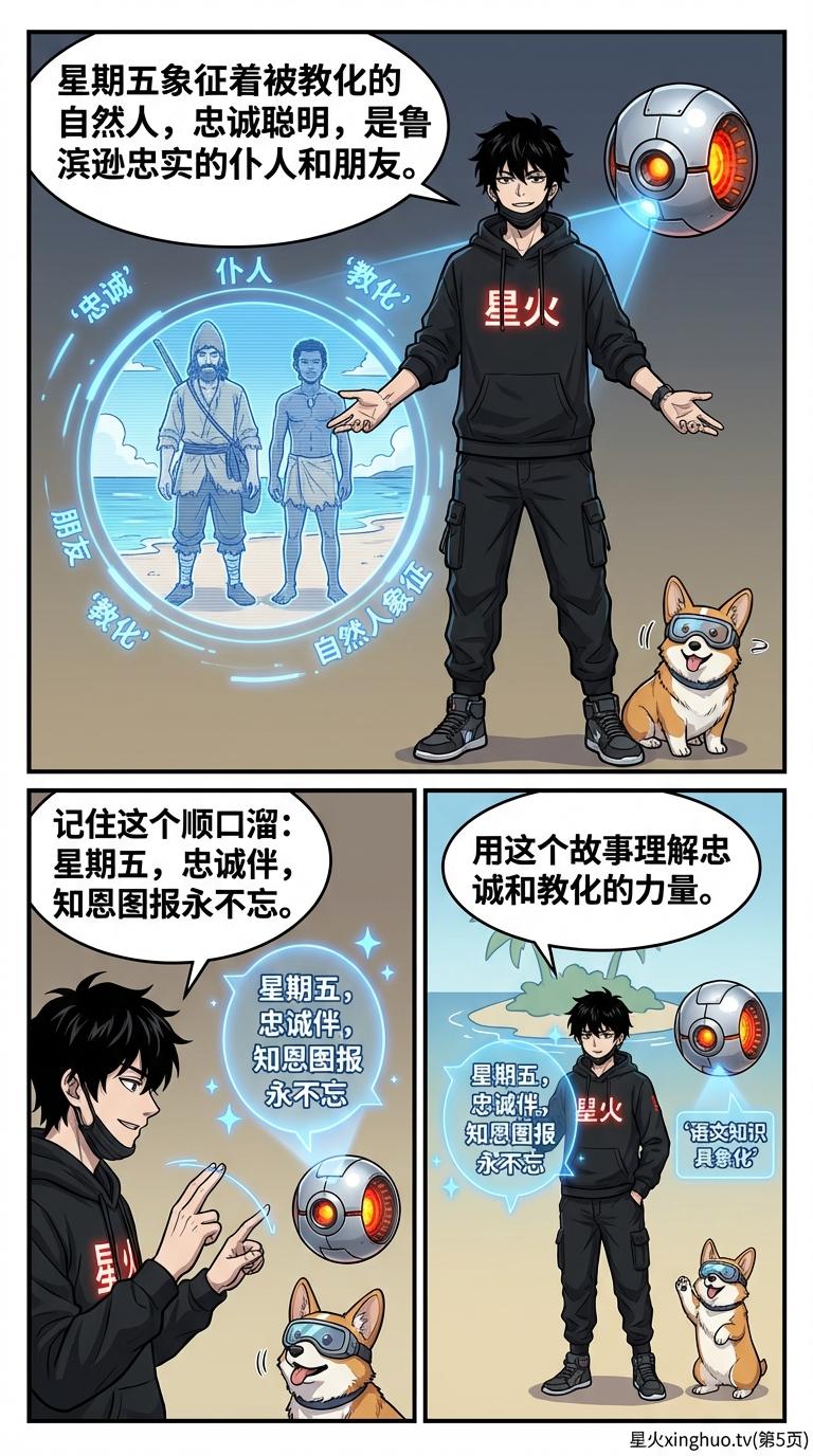 星期五人物形象分析：忠诚主题与叙事结构解读 | 文学分析指南 - 第 5 页