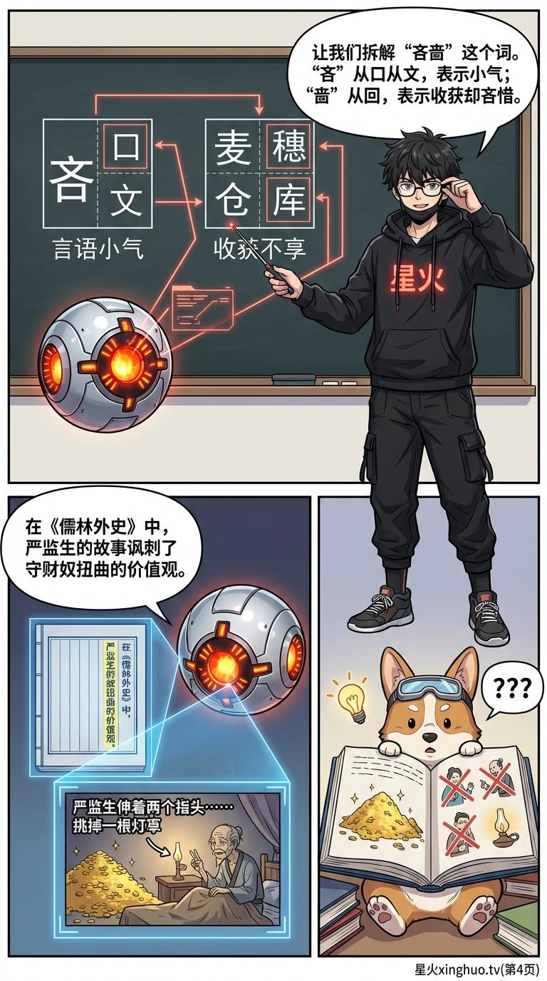 严监生人物分析：吝啬鬼形象解读与文学讽刺手法 - 第 4 页