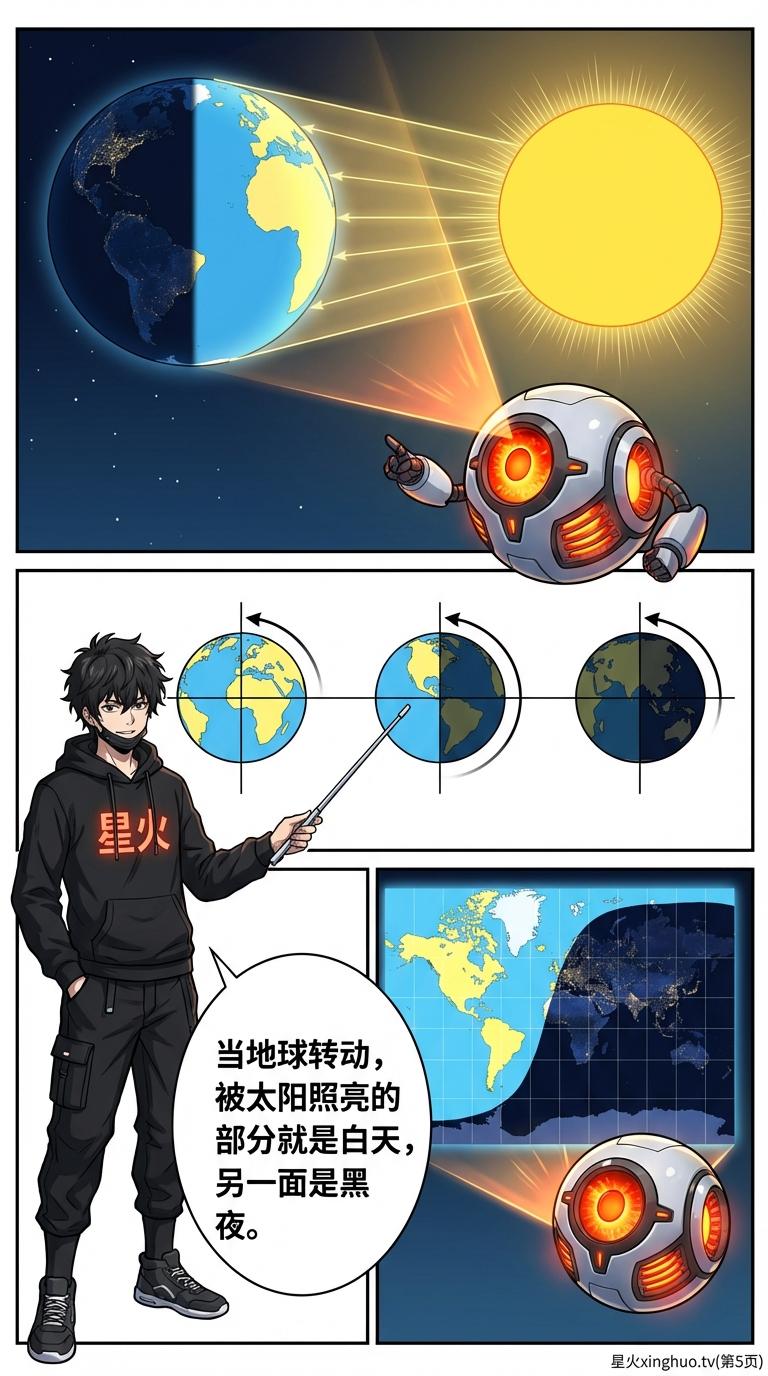 地球自转与昼夜交替原理详解：动态图解与科学解释 | 地理物理知识 - 第 5 页