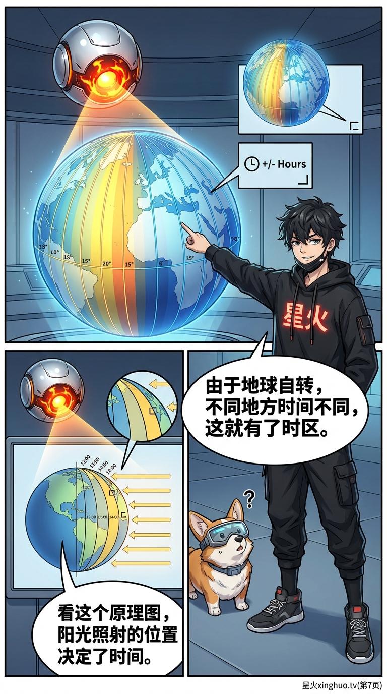 地球自转与昼夜交替原理详解：动态图解与科学解释 | 地理物理知识 - 第 7 页