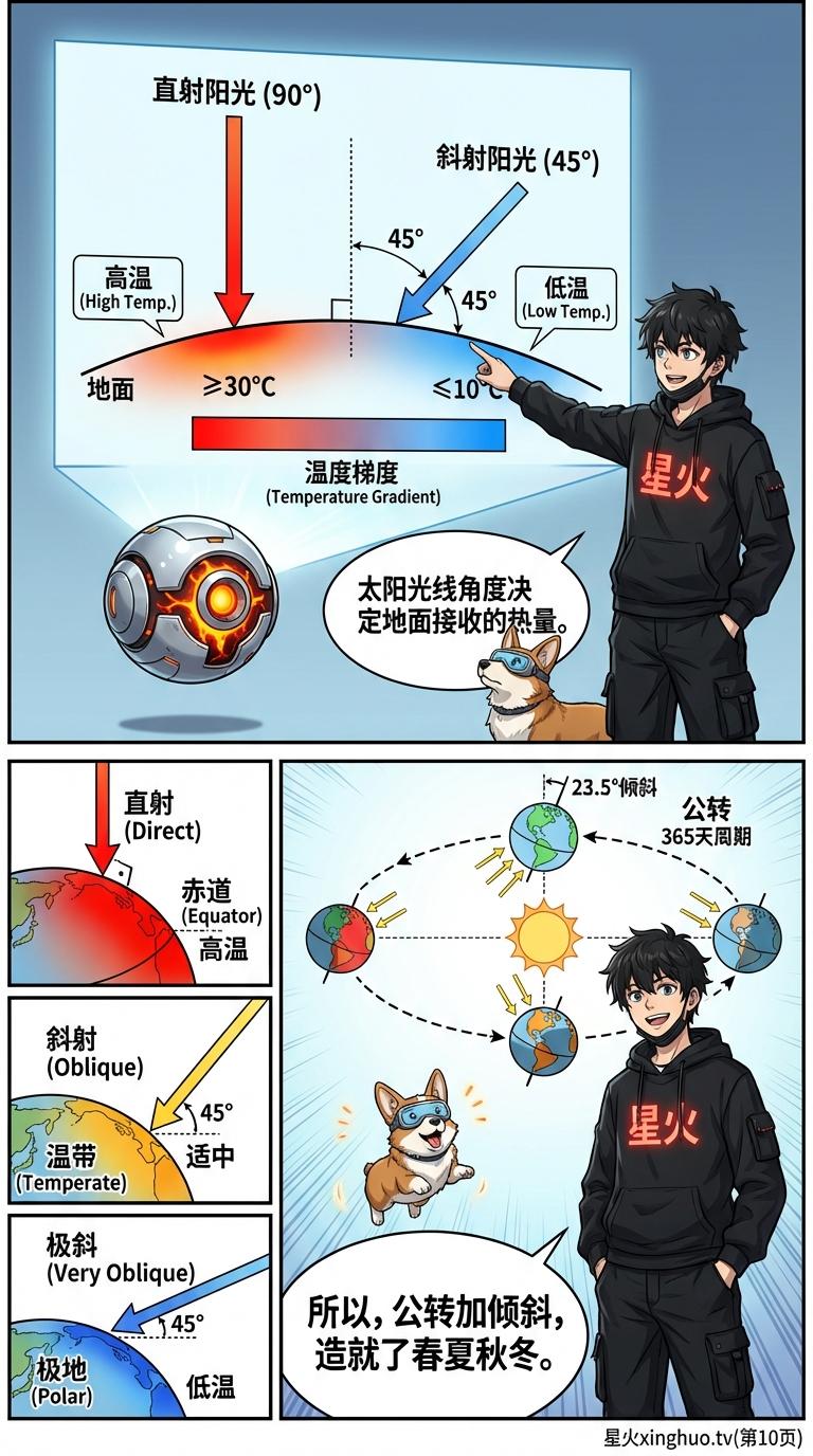 地球公转与四季形成原理详解：动态图解与科学解释 | 地理科普 - 第 10 页