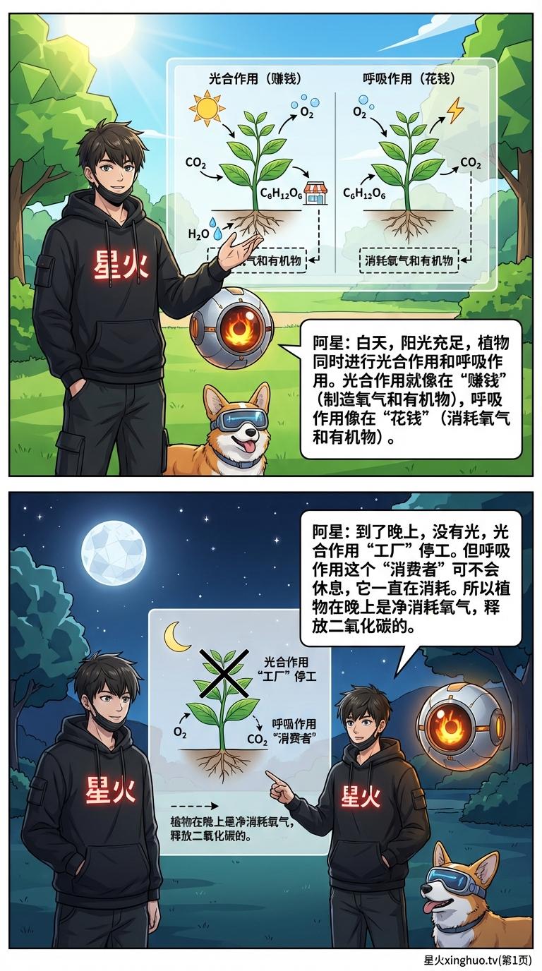 植物呼吸作用详解：过程、意义及其与光合作用的区别 | 漫画教学 - 第 5 页