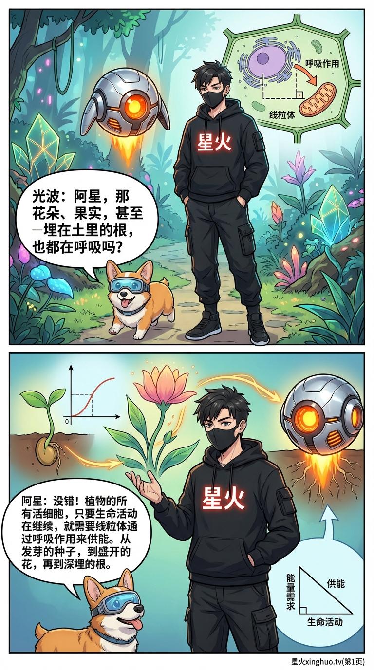 植物呼吸作用详解：过程、意义及其与光合作用的区别 | 漫画教学 - 第 10 页