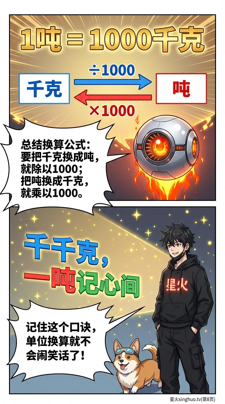 千克与吨的换算方法及练习题：用蓝鲸体重学质量单位 | 小学数学 - 第 8 页