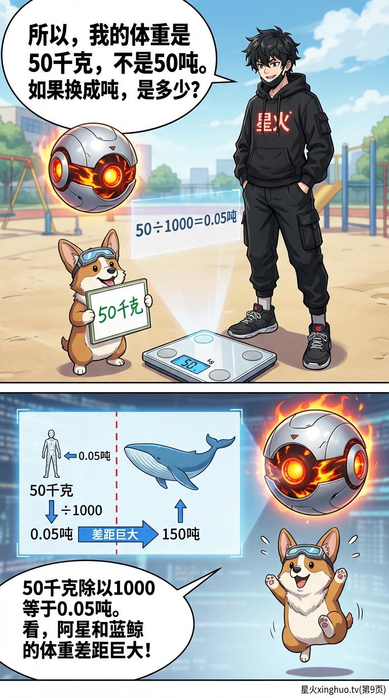 千克与吨的换算方法及练习题：用蓝鲸体重学质量单位 | 小学数学 - 第 9 页