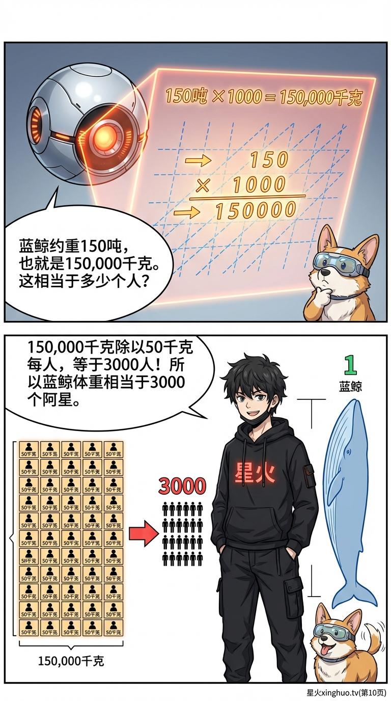 千克与吨的换算方法及练习题：用蓝鲸体重学质量单位 | 小学数学 - 第 10 页