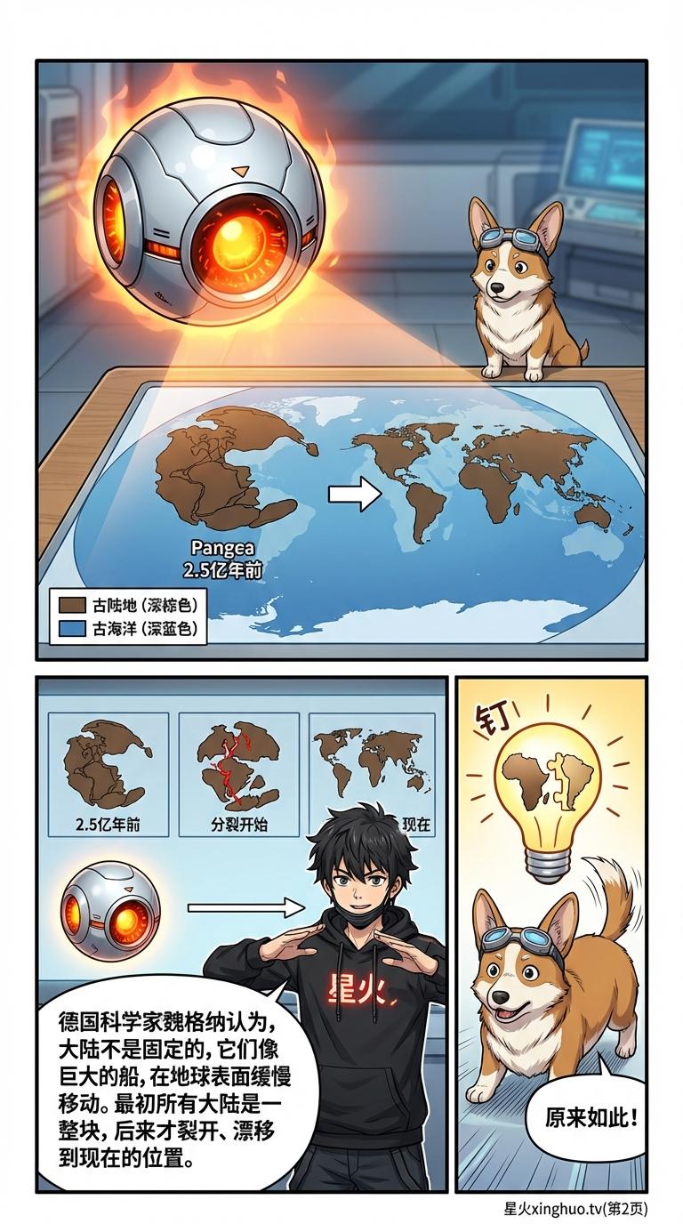 板块构造学说详解：大陆漂移与地壳运动原理（漫画教学） - 第 2 页