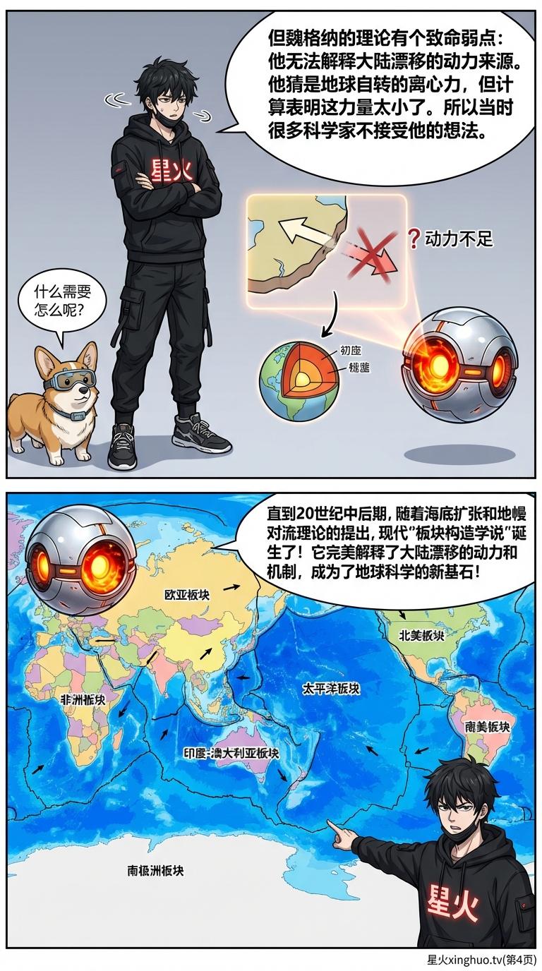 板块构造学说详解：大陆漂移与地壳运动原理（漫画教学） - 第 4 页