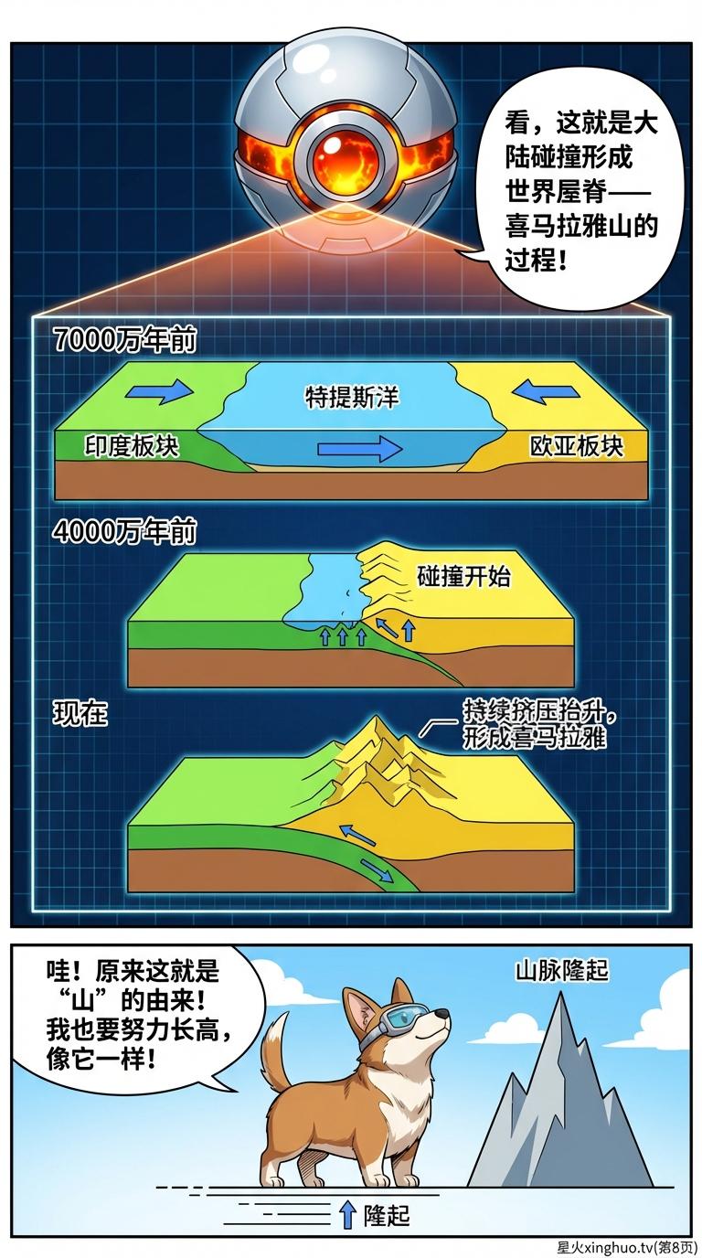 板块构造学说详解：大陆漂移与地壳运动原理（漫画教学） - 第 8 页