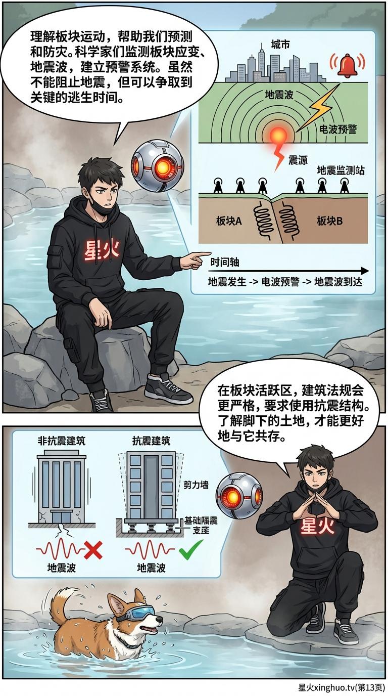 板块构造学说详解：大陆漂移与地壳运动原理（漫画教学） - 第 13 页