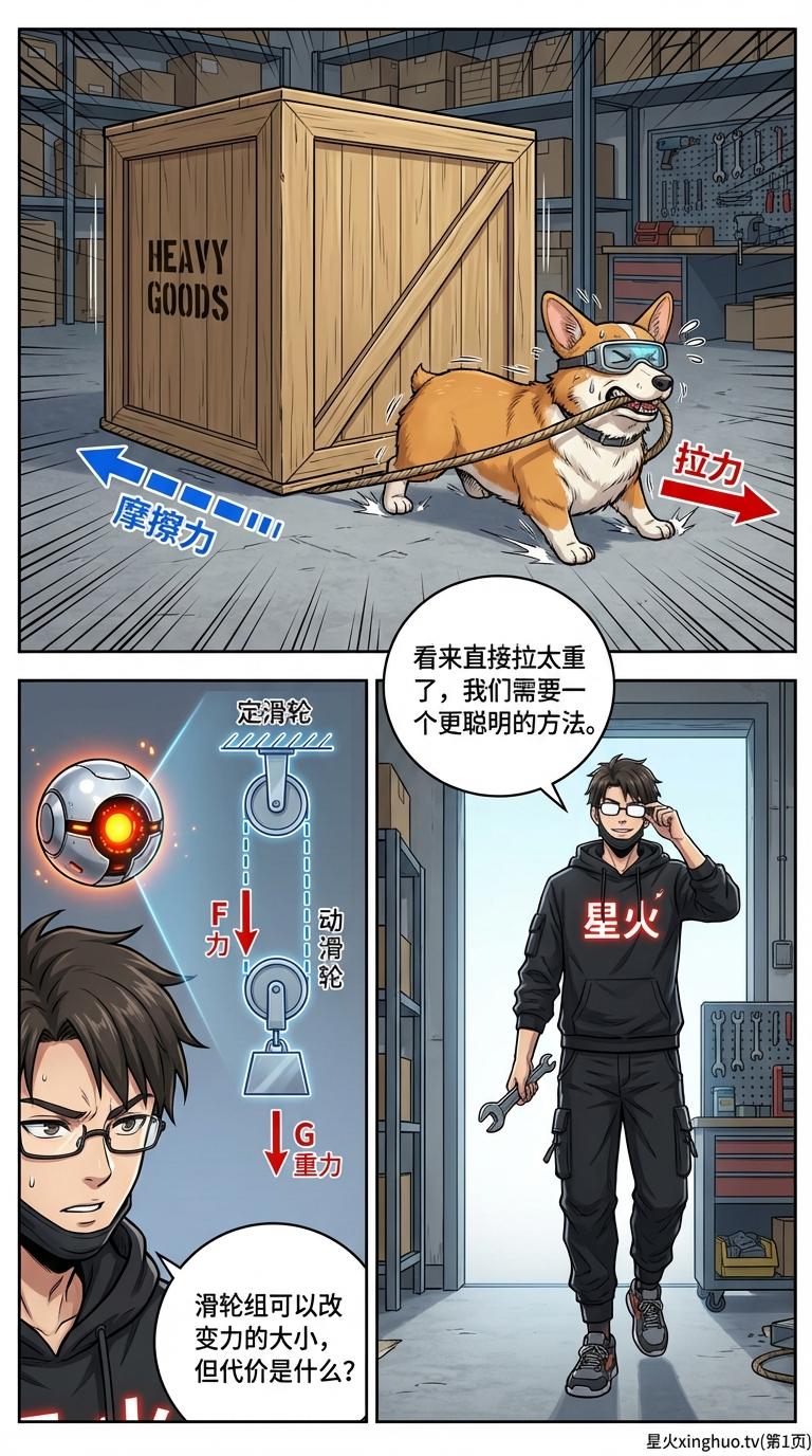 滑轮组省力不省功原理与机械效率计算详解 | 物理力学教学